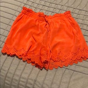 Coral scalloped shorts